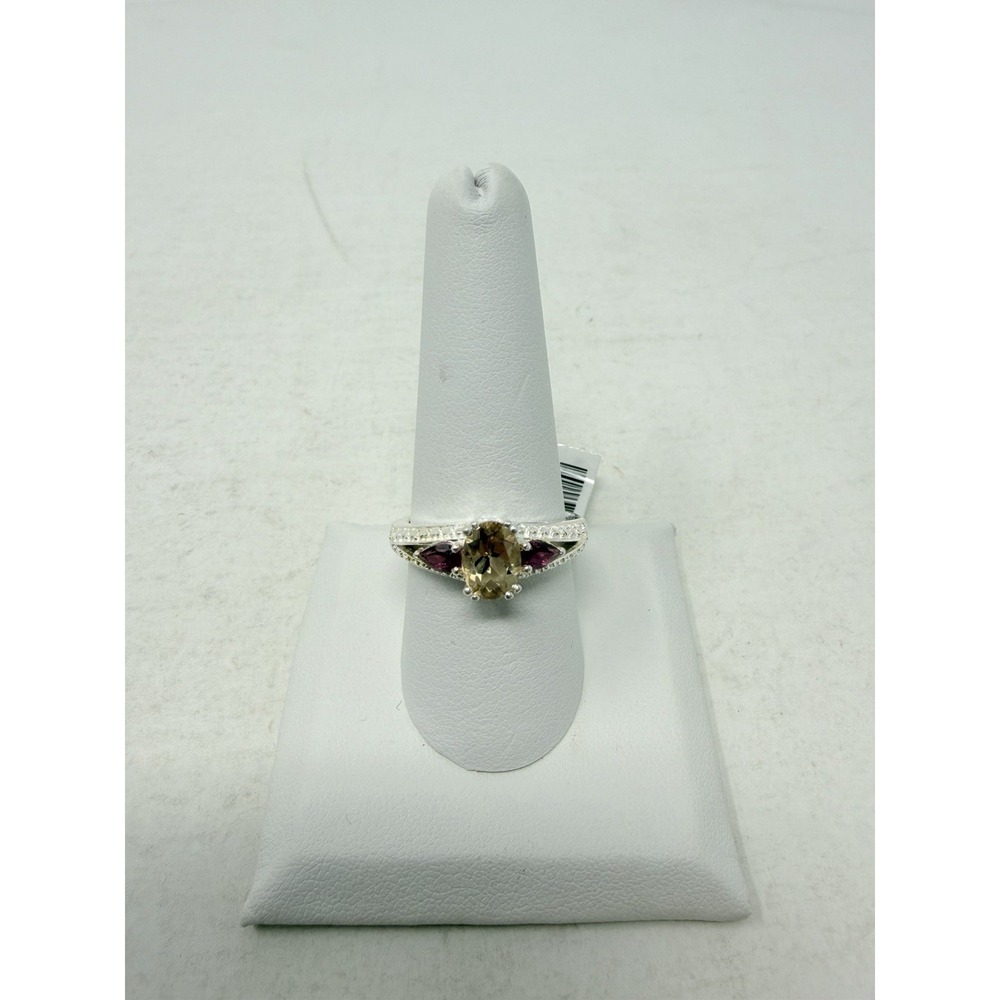 Shop LC Brazilian Champagne Quartz/Orissa Rhodolite Garnet Size 9 Ring‎ 5012